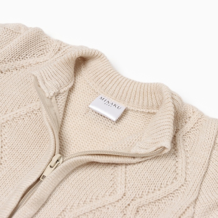 Комбинезон вязаный детский MINAKU, цвет бежевый, рост 62-68 см