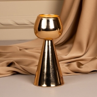 Подсвечник металл на 1 свечу &laquo;Гиацинт&raquo;, цвет золото 8 х 8 х 19 см