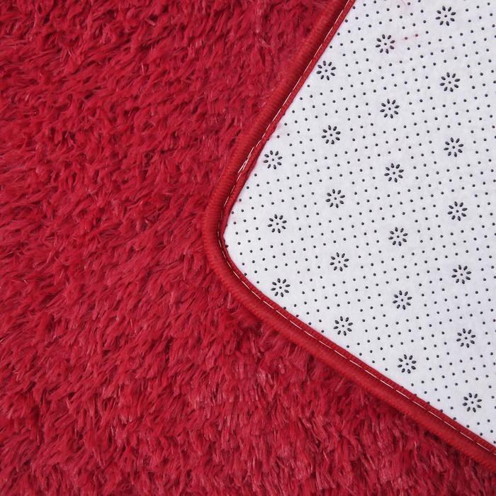 Коврик для ванной и туалета Доляна «Пушистик», 50×80 см, цвет бордовый Коврик для ванной и туалета Доляна «Пушистик», 50×80 см, цвет бордовый