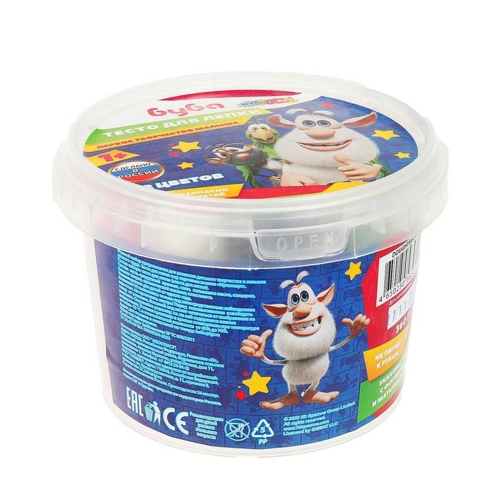 Тесто для лепки в ведре «Буба», 12 цв. Тесто для лепки в ведре «Буба», 12 цв.