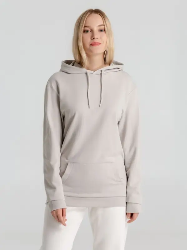 Толстовка с капюшоном унисекс Hoodie, дымчато-серая, размер XS
