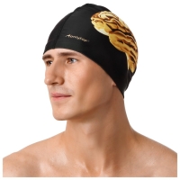 Шапочка для плавания ONLYTOP, тканевая, обхват 54-60 см, цвет чёрный Шапочка для плавания ONLYTOP, тканевая, обхват 54-60 см, цвет чёрный