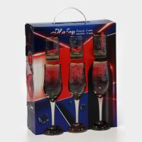 Набор подарочный «Акация», стеклянный, 12 предметов: 6 бокалов 200 мл, 6 стопок 50 мл, гравировка, отводка золотом Набор подарочный «Акация», стеклянный, 12 предметов: 6 бокалов 200 мл, 6 стопок 50 мл, гравировка, отводка золотом