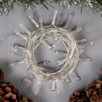 Гирлянда «Нить» 4 м, IP20, прозрачная нить, 40 LED, 2 режима, батарейки AAх3 (нет в комплекте), свечение белое Гирлянда «Нить» 4 м, IP20, прозрачная нить, 40 LED, 2 режима, батарейки AAх3 (нет в комплекте), свечение белое