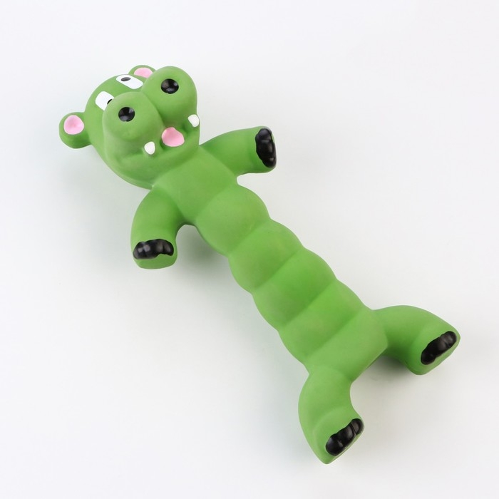 Игрушка пищащая для собак из латекса Игрушка пищащая для собак из латекса "Бегемот", 21 см, зелёная