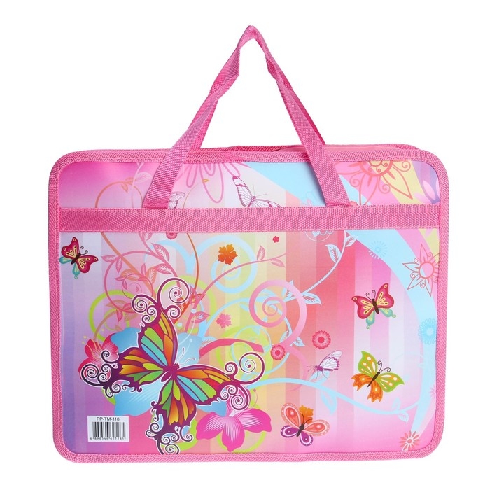 Папка с ручками пластиковая А4, 37 х 22 х 5 см Папка с ручками пластиковая А4, 37 х 22 х 5 см "Фантазия"