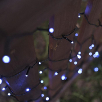 Гирлянда &laquo;Нить&raquo; 10 м, IP44, тёмная нить, 100 LED, свечение синее, 8 режимов, 220 В