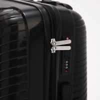 Чемодан средний 69 л (M), отдел на молнии, кодовый замок, 4 колеса, цвет чёрный