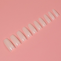 Типсы для наращивания ногтей, 100 шт, форма балерина, короткая контактная зона, в контейнере, цвет бежевый Типсы для наращивания ногтей, 100 шт, форма балерина, короткая контактная зона, в контейнере, цвет бежевый