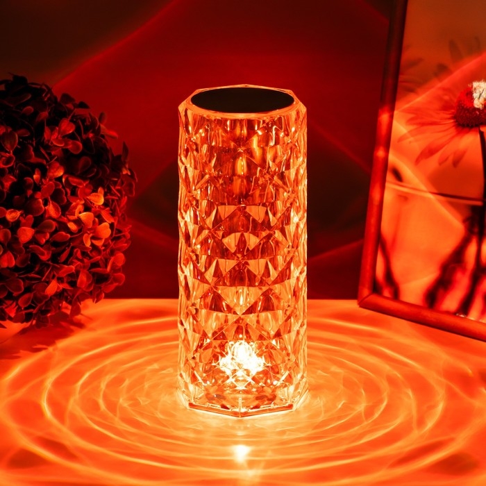 Настольная лампа с ПДУ "Призма" LED RGB АКБ 9,5х9х21,5 см RISALUX