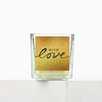 Ароматическая свеча в стекле &laquo;With love&raquo;, аромат миндаль, 5,3 х 5,3 х 5,5 см.