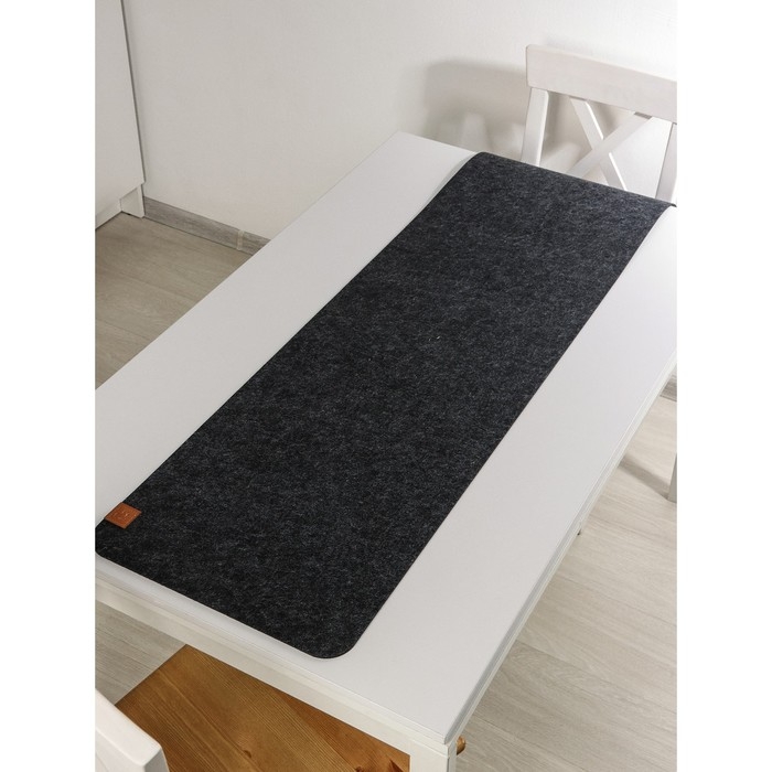 Дорожка на стол Доляна &laquo;Грэй&raquo;, 40&times;150 см, толщина 4 мм, цвет тёмно-серый