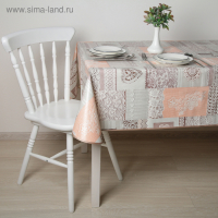 Скатерть на нетканой основе многоразовая с бейкой «Кружево», 135×180 см, цвет серый Скатерть на нетканой основе многоразовая с бейкой «Кружево», 135×180 см, цвет серый