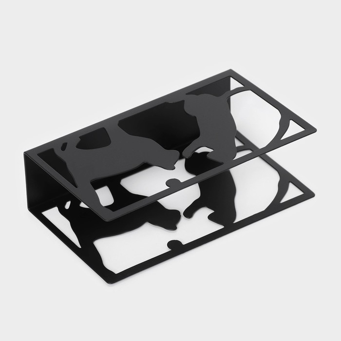 Салфетница Доляна «Кошки», 14×4×8 см, цвет чёрный Салфетница Доляна «Кошки», 14×4×8 см, цвет чёрный