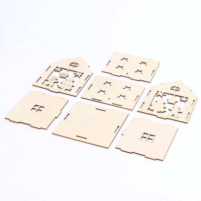 Роспись по дереву на новый год &laquo;Новогодний домик&raquo;, новогодний набор для творчества