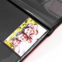 Фотоальбом на 600 фото 10х15 "Гладкость" кожзам, красный 34,5х5,5х36,5 см