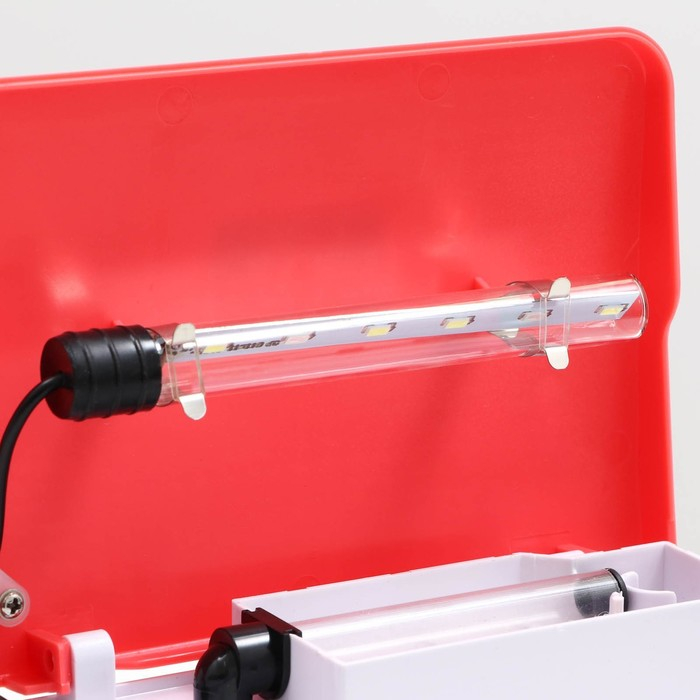 Аквариум SeaStar HX-180F в комплекте: LED-лампа, фильтр, 3,5 л, красный