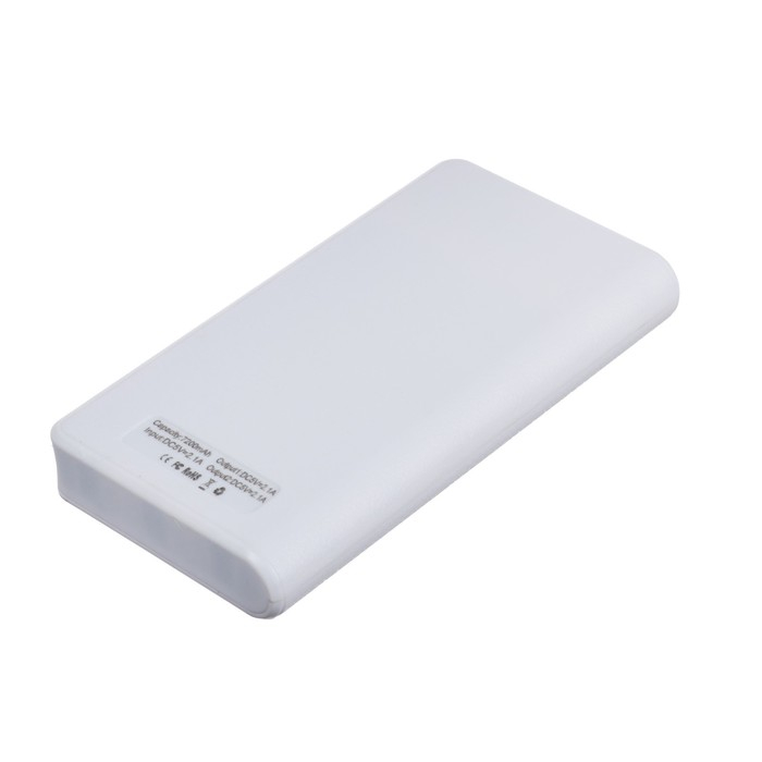 Внешний аккумулятор Luazon PB-01, 7200 мАч, 2 USB, 1/2.1 А, фонарик, белый Внешний аккумулятор Luazon PB-01, 7200 мАч, 2 USB, 1/2.1 А, фонарик, белый