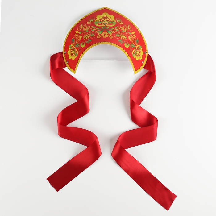 Кокошник «Цветы на красном», бумага Кокошник «Цветы на красном», бумага