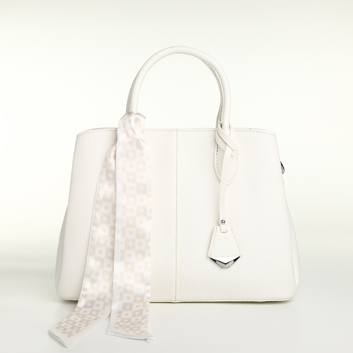 Сумка женская на молнии TEXTURA, средний размер, цвет белый