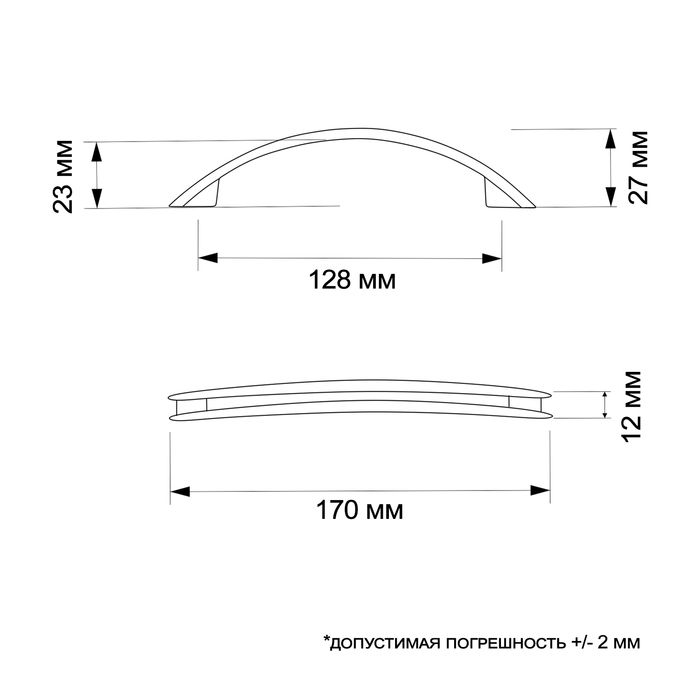 Ручка-скоба РС140CP, м/о 128 мм, цвет хром