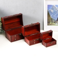 Шкатулка дерево сундучок (набор 3 шт) "Винтаж" 10,5х7,5х7,5см;17х9,5х10 см; 19,5х13х13 см Шкатулка дерево сундучок (набор 3 шт) "Винтаж" 10,5х7,5х7,5см;17х9,5х10 см; 19,5х13х13 см