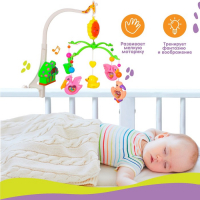 Мобиль музыкальный на кроватку «Пряничный домик. Птички погремушки», заводной, Крошка Я Мобиль музыкальный на кроватку «Пряничный домик. Птички погремушки», заводной, Крошка Я