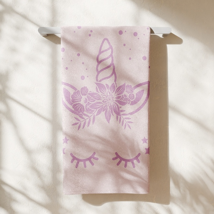 Полотенце махровое Полотенце махровое "Этель" Единорог, 70х130 см, 100% хлопок, 420гр/м2