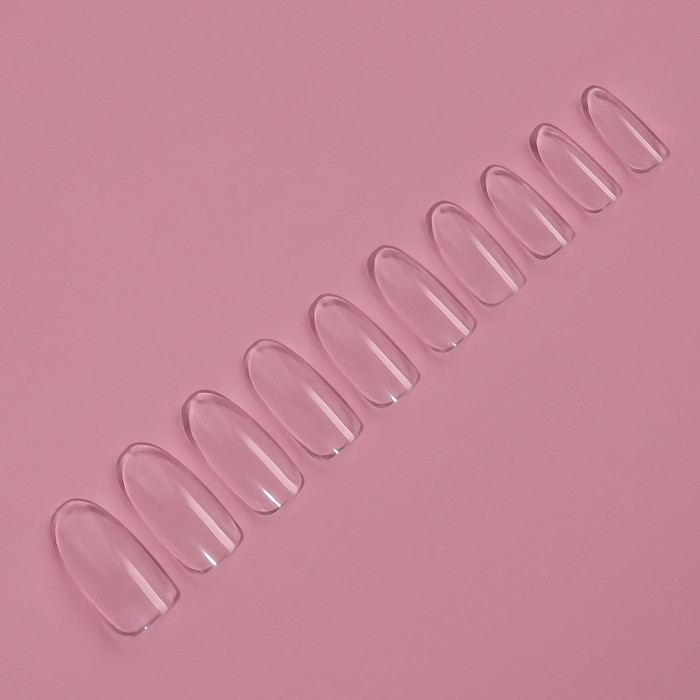 Типсы для наращивания ногтей, 500 шт, форма овал, 10 размеров, цвет прозрачный