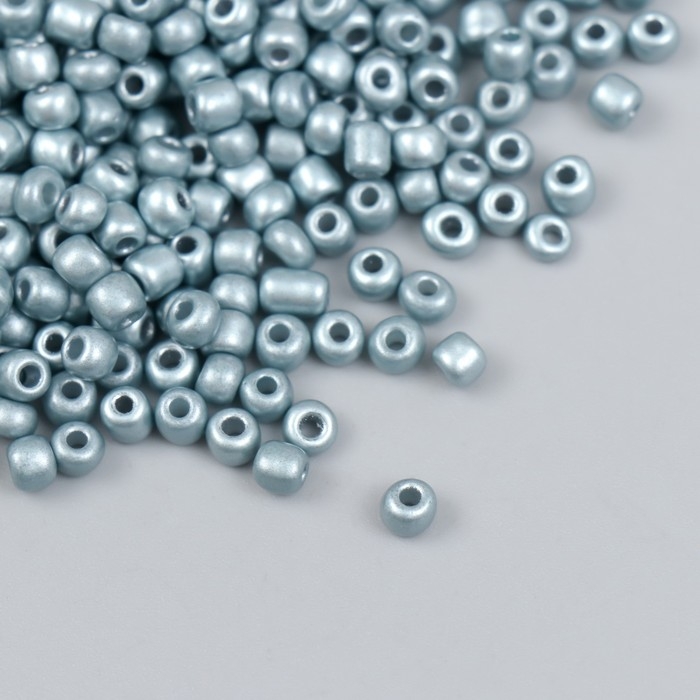 Бисер стекло 6/0 Бисер стекло 6/0 "Серо-бирюзовый" металлик 450 гр
