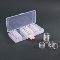 Набор баночек для декора, 25 шт, в органайзере, 4 мл, 19 &times; 10 &times; 3,5 см, цвет прозрачный