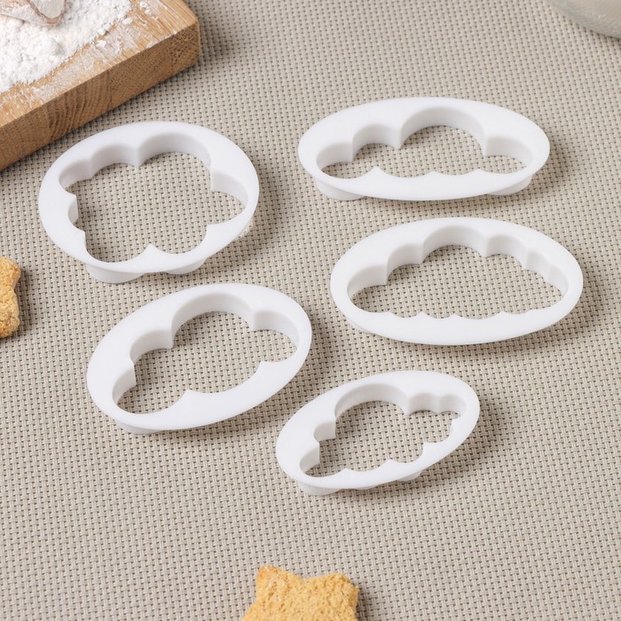 Набор выемок кондитерских для марципана и теста Доляна, 5 шт, 7,8&times;4,6&times;1 см