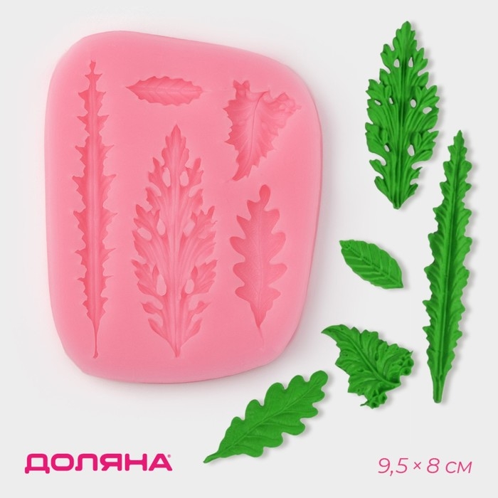 Молд Доляна &laquo;Гербарий&raquo;, силикон, 9,5&times;8&times;0,8 см, цвет МИКС