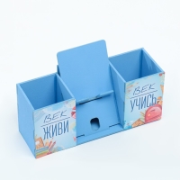 Органайзер для канцелярии с подставкой под телефон "Век живи, век учись" 23х7х14 см Органайзер для канцелярии с подставкой под телефон "Век живи, век учись" 23х7х14 см