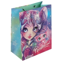 Пакет подарочный матовый M, 18 &times; 23 &times; 10 см