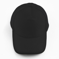 Кепка женская однотонная, цвет чёрный, х/б, р-р- 56