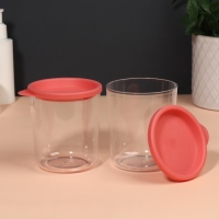 Набор органайзеров для хранения косметических принадлежностей &laquo;Eva&raquo;, 22,8 &times; 15,9 &times; 13,8 см, с зеркалом, цвет розовый