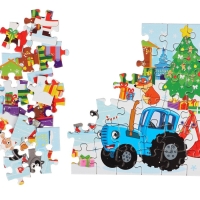 Термостакан с пазлом &laquo;Синий трактор: Новый год в городе&raquo;, 54 элемента, 250 мл