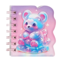 Записная книжка подарочная на гребне 80л,линия, цветной блок,обложка ПВХ 3D Мишка(10х10,5см) 10539 Записная книжка подарочная на гребне 80л,линия, цветной блок,обложка ПВХ 3D Мишка(10х10,5см) 10539
