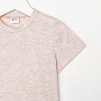 Футболка детская Basic line цвет бежевый меланж, рост 146