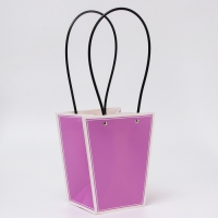 Сумка для цветов сиреневая влагостойкая, 17x17-11.5x11.5-20 см 9