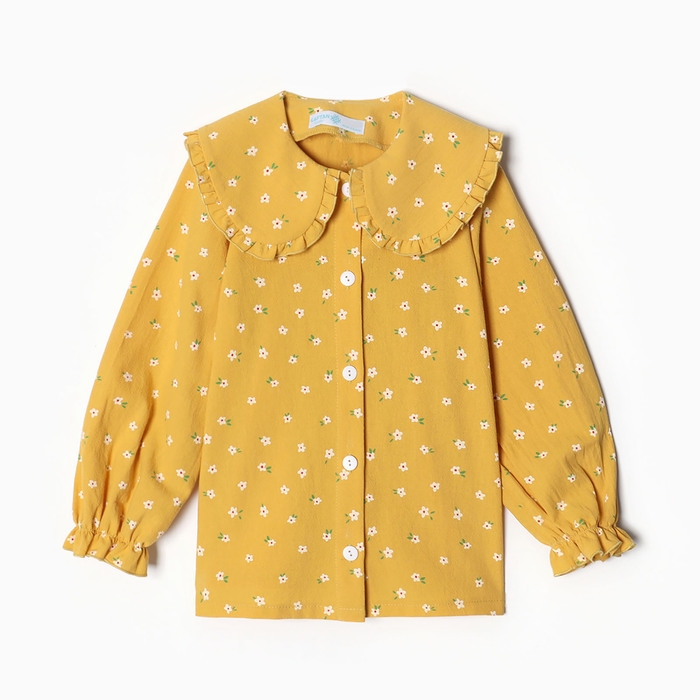 Рубашка детская с воротником KAFTAN, р.34 (122-128 см), желтый Рубашка детская с воротником KAFTAN, р.34 (122-128 см), желтый