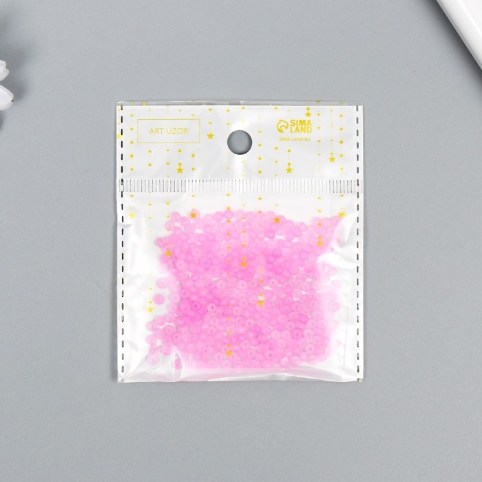 Бисер стекло 8/0 "Матовый полупрозрачный. Розовый зефир" 10 гр