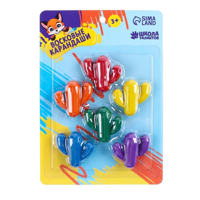 Восковые карандаши «Кактус», набор 6 шт. Восковые карандаши «Кактус», набор 6 шт.