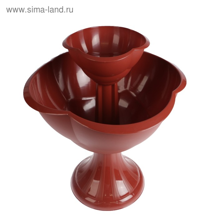 Клумба пластиковая, 2 яруса, d = 27–55 см, h = 60 см, коричневая, «Водопад» Клумба пластиковая, 2 яруса, d = 27–55 см, h = 60 см, коричневая, «Водопад»