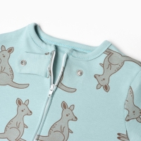 Комбинезон детский (3 шт.), цвет бежевый/зелёный/белый, рост 74 см