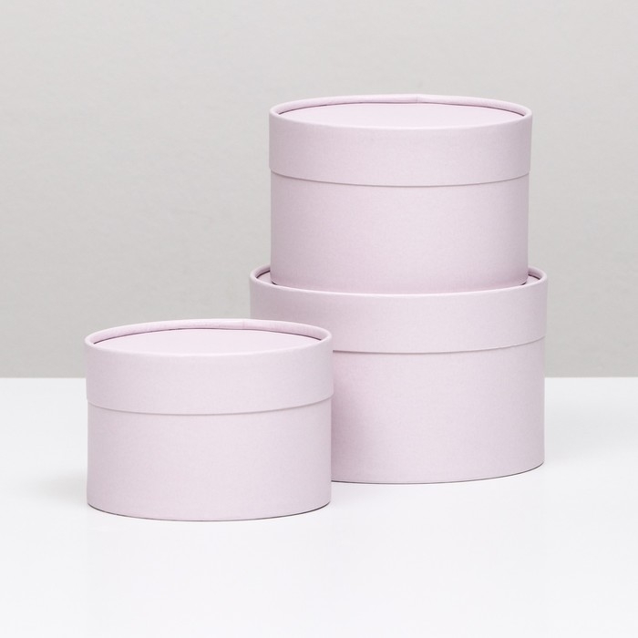 Набор шляпных коробок 3 в 1, Набор шляпных коробок 3 в 1,"Пастельный",16 х 10,14 х 9,13 х 8,5 см