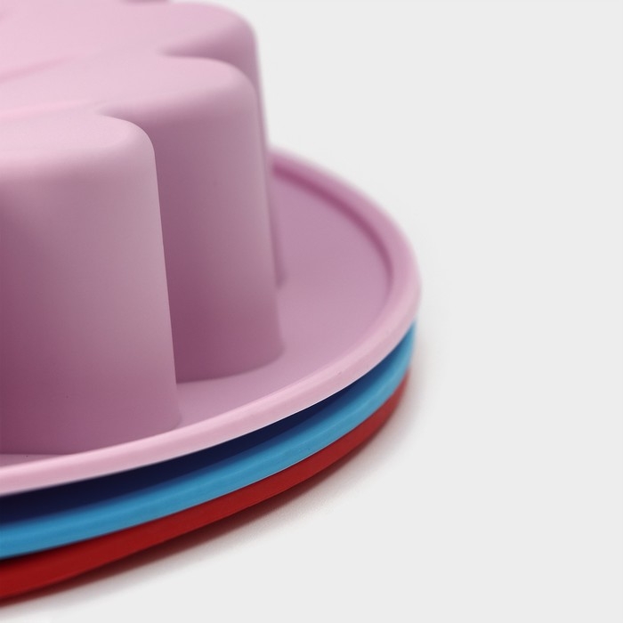 Форма для выпечки Доляна &laquo;Гербера&raquo;, силикон, d=23 см (внутр. d=19 см), цвет МИКС