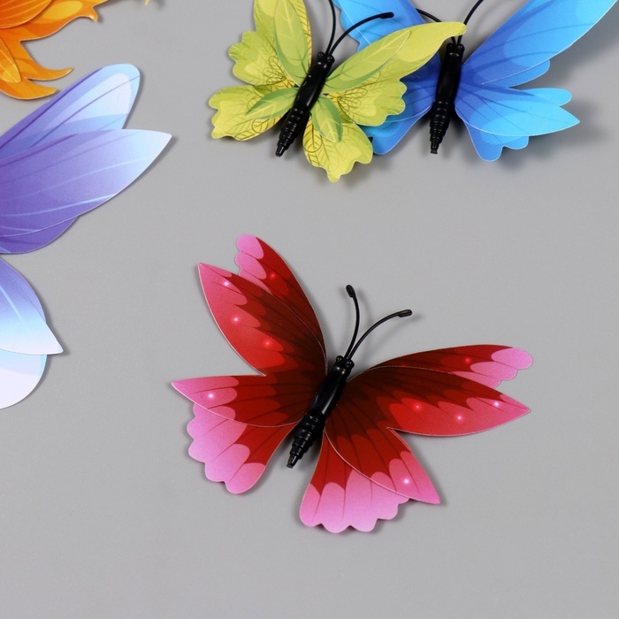 Магнит пластик Магнит пластик "Яркие бабочки" набор 12 шт