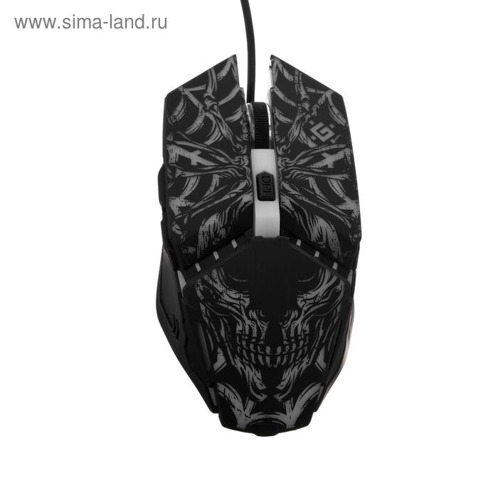 Мышь Defender Prototype GM-670L, игровая, проводная, 6 кнопок, подсветка, 3200 dpi, USB, чер
